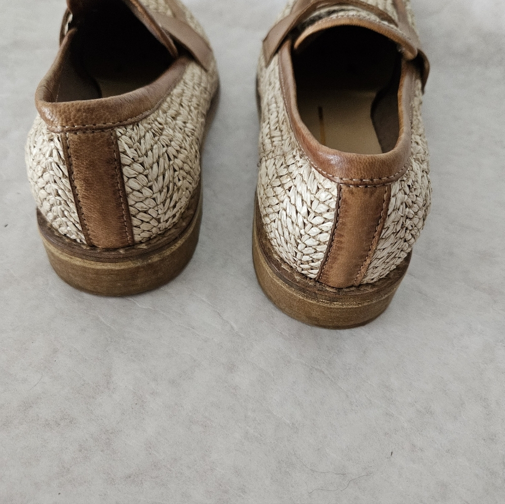 Dolce Vita Tan Woven Raffia Loafers Marina - Picture 5 of 5